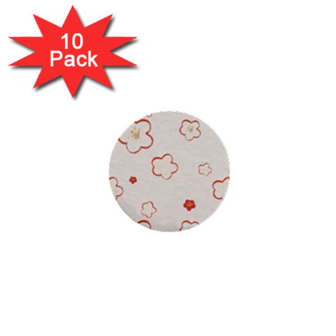 Floral Pattern 1  Mini Buttons (10 pack)  from ArtsNow.com Front