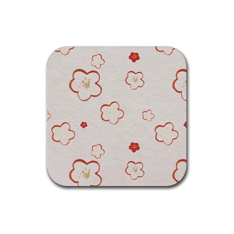 Floral Pattern Rubber Coaster (Square) from ArtsNow.com Front