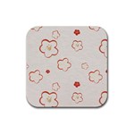 Floral Pattern Rubber Coaster (Square)