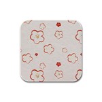 Floral Pattern Rubber Square Coaster (4 pack)