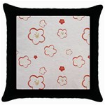 Floral Pattern Throw Pillow Case (Black)