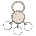 Floral Pattern 3-Ring Key Chain