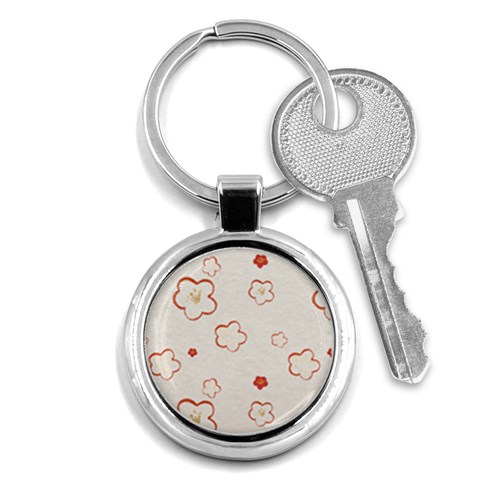 Floral Pattern Key Chain (Round) from ArtsNow.com Front