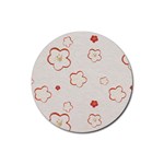 Floral Pattern Rubber Coaster (Round)