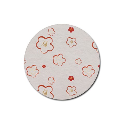 Floral Pattern Rubber Round Coaster (4 pack) from ArtsNow.com Front