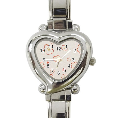 Floral Pattern Heart Italian Charm Watch from ArtsNow.com Front