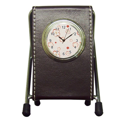 Floral Pattern Pen Holder Desk Clock from ArtsNow.com Front