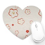 Floral Pattern Heart Mousepad