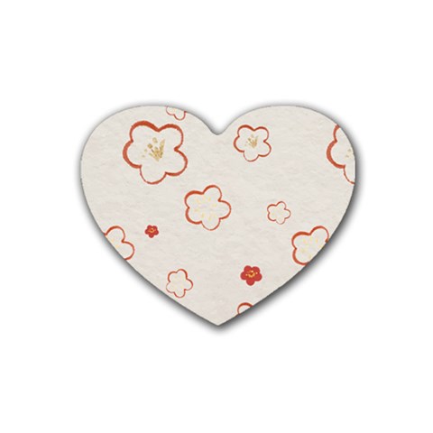 Floral Pattern Rubber Coaster (Heart) from ArtsNow.com Front