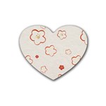 Floral Pattern Rubber Coaster (Heart)