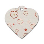 Floral Pattern Dog Tag Heart (One Side)