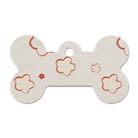 Floral Pattern Dog Tag Bone (One Side) from ArtsNow.com Front