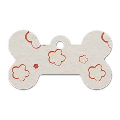 Floral Pattern Dog Tag Bone (Two Sides) from ArtsNow.com Front