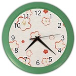 Floral Pattern Color Wall Clock