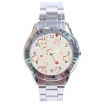 Floral Pattern Stainless Steel Analogue Watch