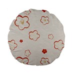 Floral Pattern Standard 15  Premium Round Cushions