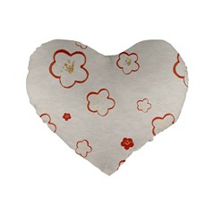 Floral Pattern Standard 16  Premium Heart Shape Cushions from ArtsNow.com Front