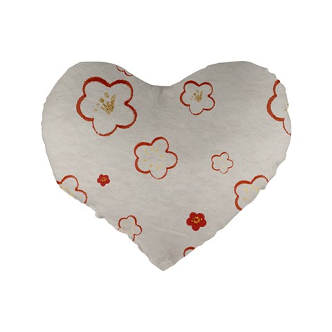 Floral Pattern Standard 16  Premium Heart Shape Cushions from ArtsNow.com Back