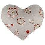 Floral Pattern Large 19  Premium Heart Shape Cushions