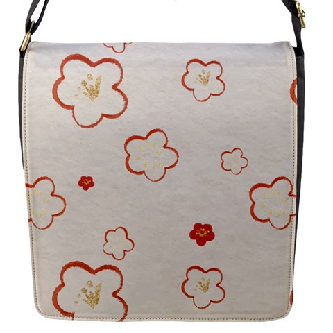 Floral Pattern Flap Closure Messenger Bag (S) from ArtsNow.com Front