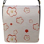 Floral Pattern Flap Closure Messenger Bag (S)