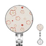 Floral Pattern Stainless Steel Nurses Watch