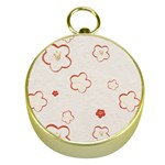 Floral Pattern Gold Compasses