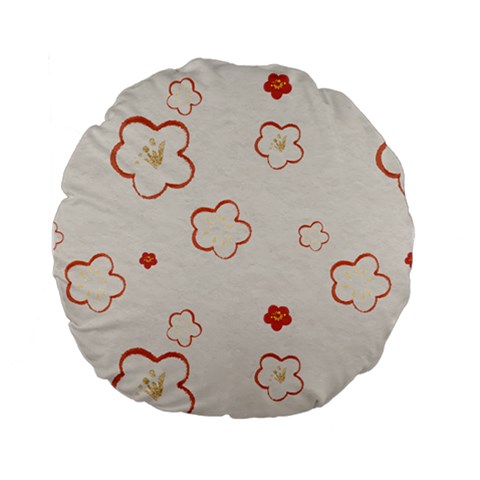 Floral Pattern Standard 15  Premium Flano Round Cushions from ArtsNow.com Front