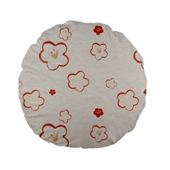 Floral Pattern Standard 15  Premium Flano Round Cushions from ArtsNow.com Front