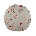 Floral Pattern Standard 15  Premium Flano Round Cushions