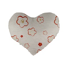 Floral Pattern Standard 16  Premium Flano Heart Shape Cushions from ArtsNow.com Back