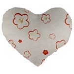 Floral Pattern Large 19  Premium Flano Heart Shape Cushions