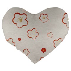 Floral Pattern Large 19  Premium Flano Heart Shape Cushions from ArtsNow.com Back