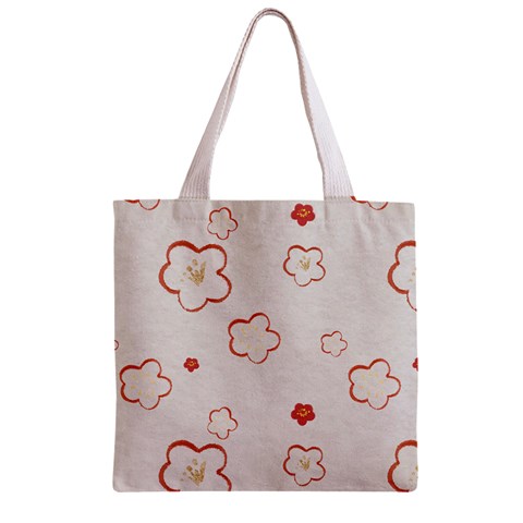 Floral Pattern Zipper Grocery Tote Bag from ArtsNow.com Front