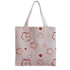 Floral Pattern Zipper Grocery Tote Bag from ArtsNow.com Front