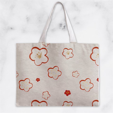 Floral Pattern Zipper Mini Tote Bag from ArtsNow.com Back