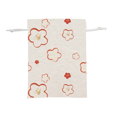 Floral Pattern Lightweight Drawstring Pouch (L) from ArtsNow.com Front