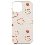 Floral Pattern iPhone 14 Black UV Print PC Hardshell Case