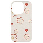 Floral Pattern iPhone 14 Pro Black UV Print PC Hardshell Case