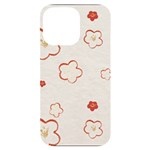 Floral Pattern iPhone 14 Pro Max Black UV Print PC Hardshell Case