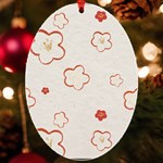 Floral Pattern UV Print Acrylic Ornament Oval