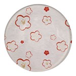 Floral Pattern Round Glass Fridge Magnet (4 pack)