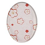 Floral Pattern Oval Glass Fridge Magnet (4 pack)