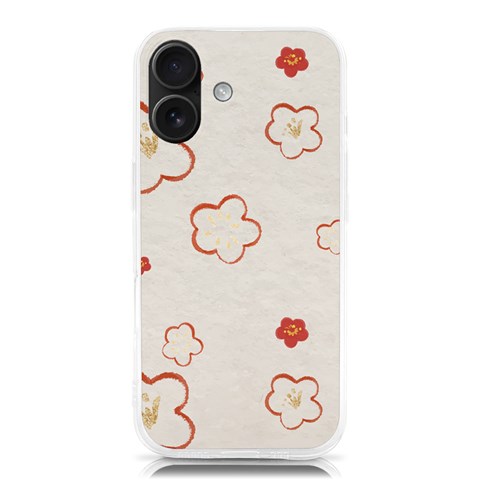 Floral Pattern iPhone 16 TPU UV Print Case from ArtsNow.com Front