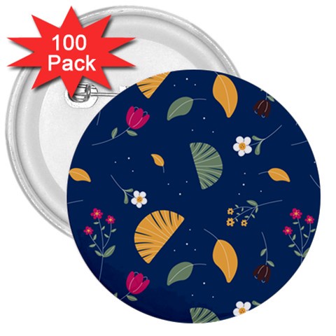 Cute Korean Pattern 3  Buttons (100 pack)  from ArtsNow.com Front