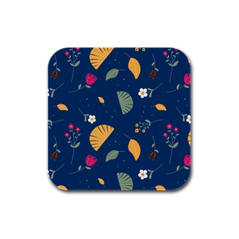 Cute Korean Pattern Rubber Square Coaster (4 pack) from ArtsNow.com Front