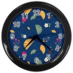 Cute Korean Pattern Wall Clock (Black)