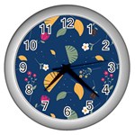 Cute Korean Pattern Wall Clock (Silver)