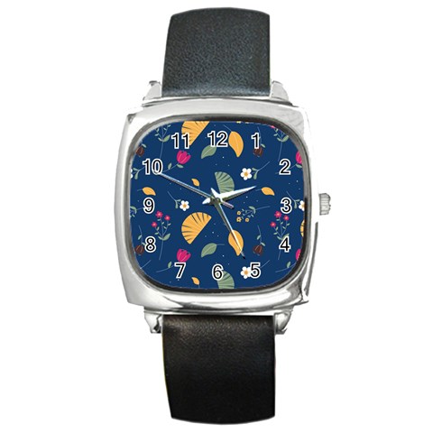 Cute Korean Pattern Square Metal Watch from ArtsNow.com Front