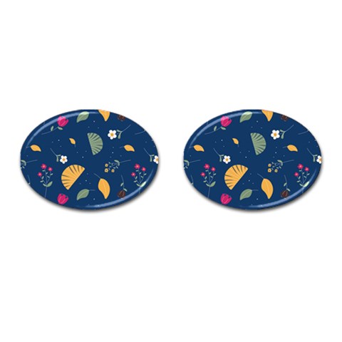 Cute Korean Pattern Cufflinks (Oval) from ArtsNow.com Front(Pair)